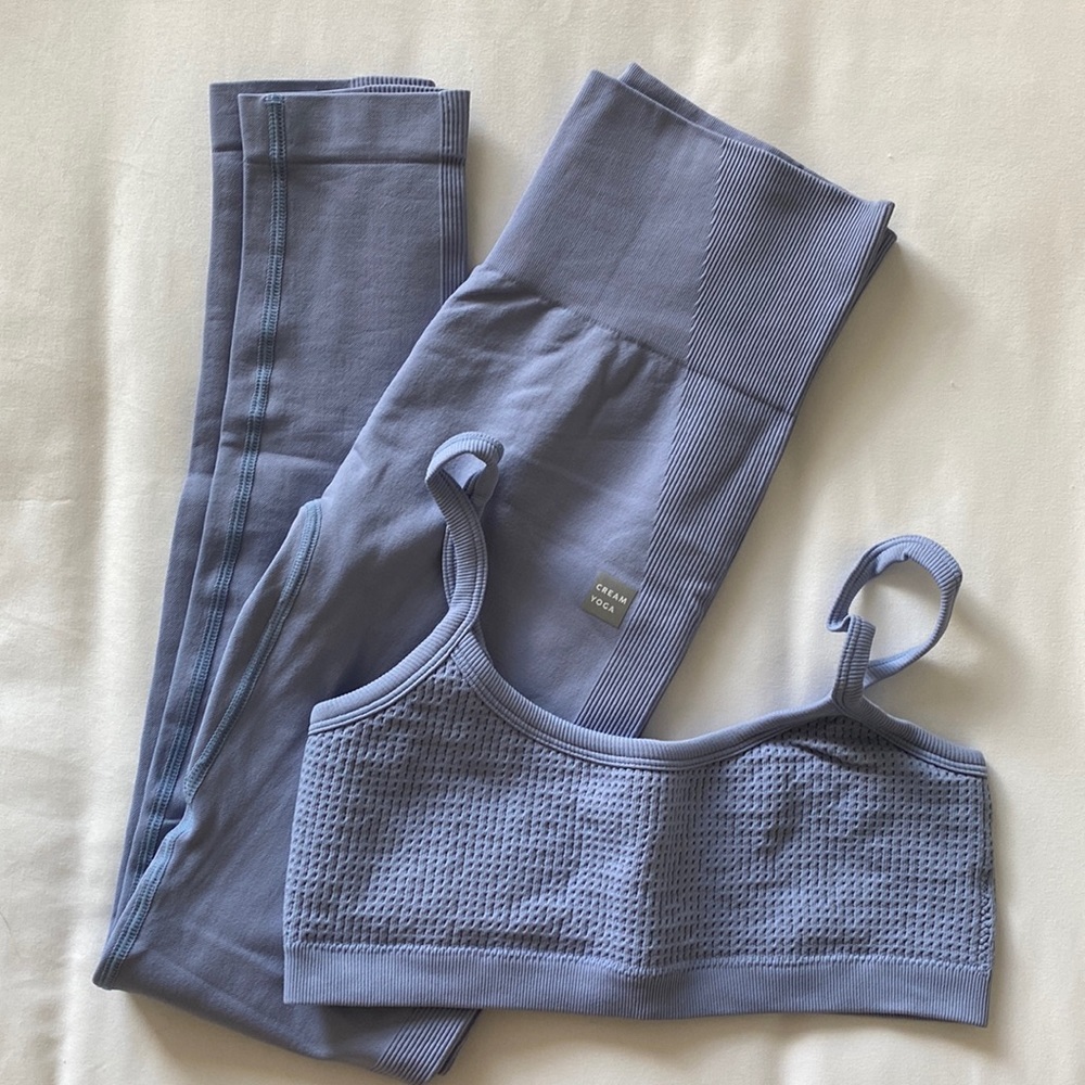 Cream Yoga Seamless Activewear Set